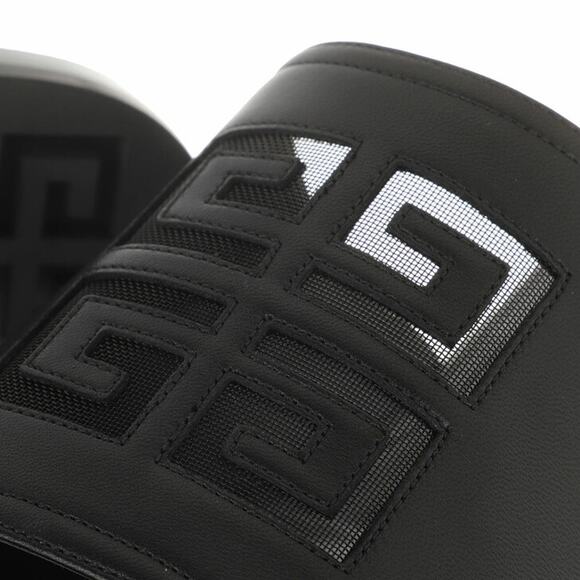 NEW Givenchy 4G Cut-Out Leather Flat Sandals in Black Size US 6 AUTHENTIC - Picture 3 of 12